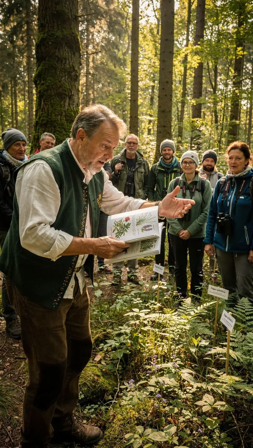 Traditionelle nordische Architektur eingebettet in eine malerische Waldlandschaft